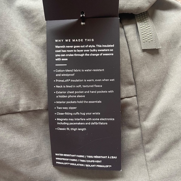 Lululemon Fleece-Lined Insulated Coat – Green, M | New With Tags - Picture 13 of 16